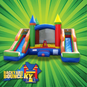 Bounce house with 2 slides